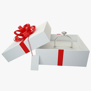 3d model diamond ring white christmas gift