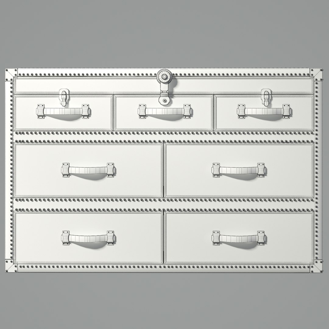 Restoration Hardware Antique Steamer Trunk - 3D Model for Corona