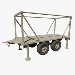 3dsmax military heavy equipment trailer