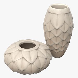 leaf porcelain vases set model