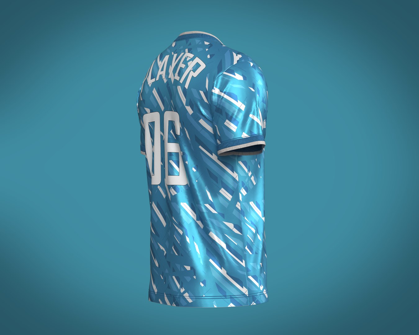 Soccer Blue And White Stripe Jersey Player-06 3D Model - TurboSquid 1993098