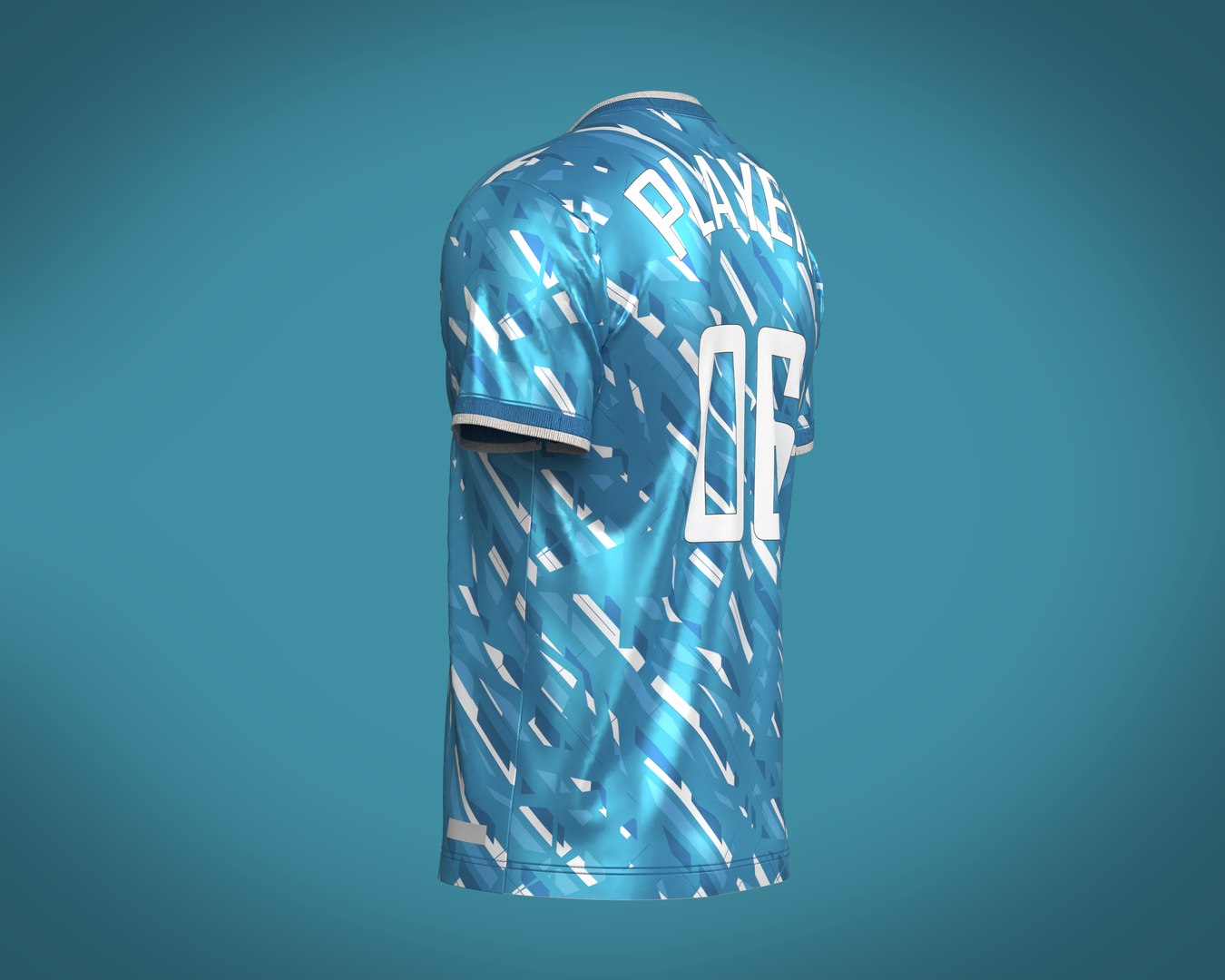 Soccer Blue And White Stripe Jersey Player-06 3D Model - TurboSquid 1993098