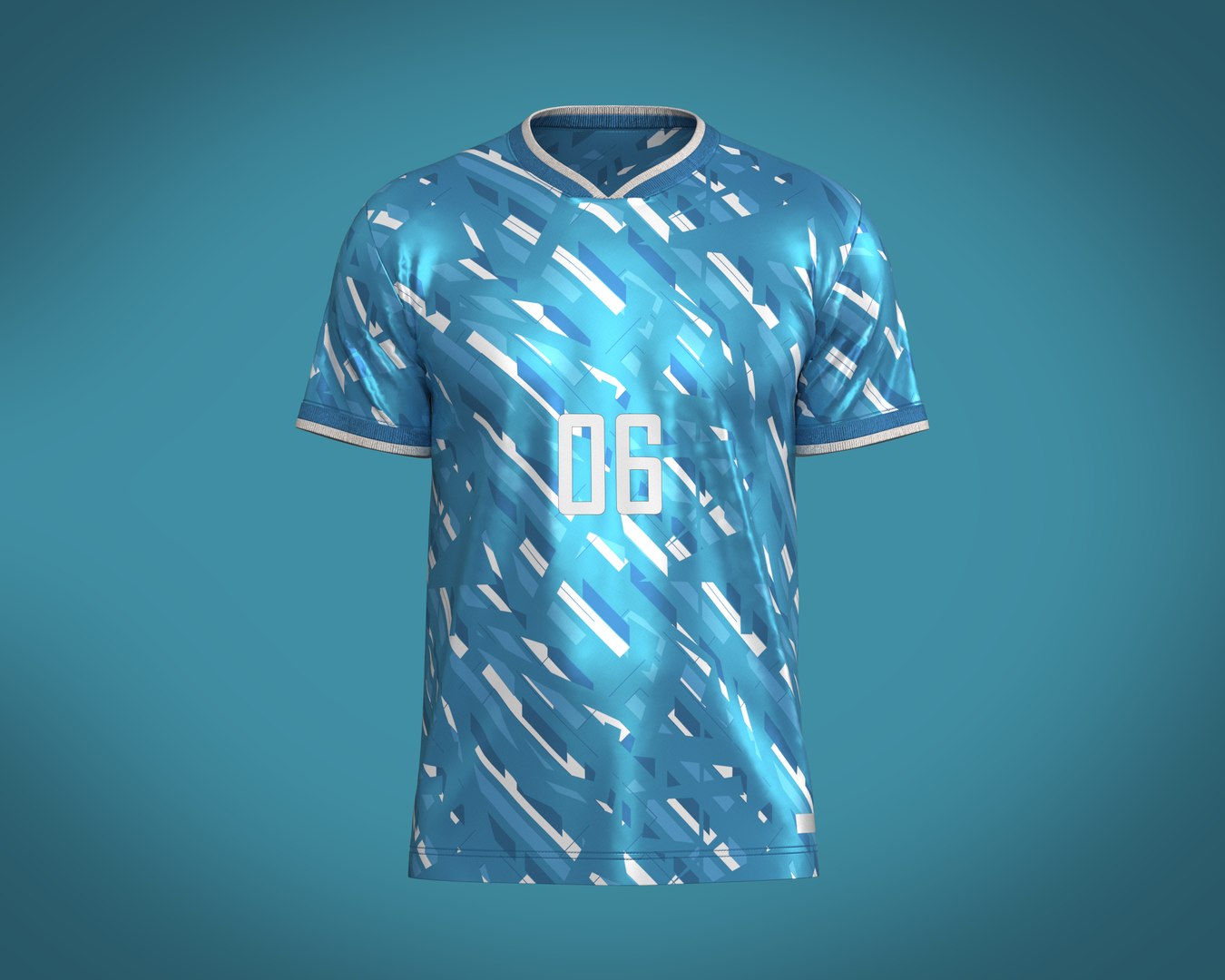 Soccer Blue And White Stripe Jersey Player-06 3D Model - TurboSquid 1993098