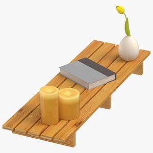 bamboo tub shelf lit 3D model