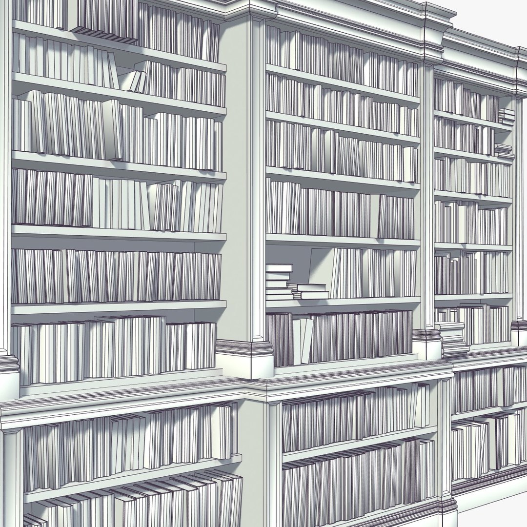 3d timber bookcase