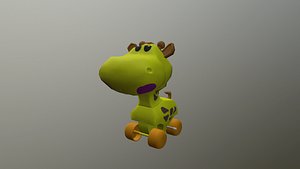 3D giraffe animation modeled wooden