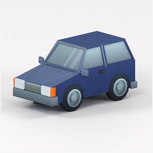 Cartoon Low Poly Car 01 - Hatchback