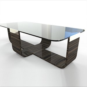 bezel cocktail table wood 3D model
