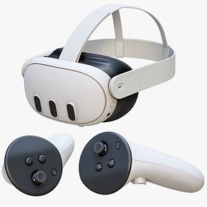 Meta Quest 3 VR Headset With Joysticks PBR
