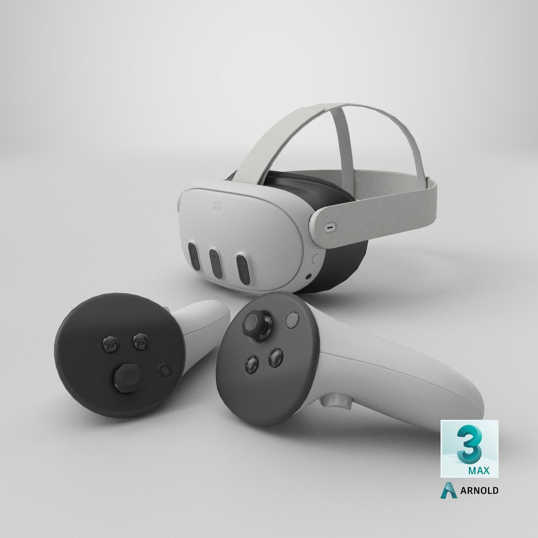 Meta Quest 3 VR Headset With Joysticks PBR model https://p.turbosquid.com/ts-thumb/vB/S0hLwe/Xw/stemcell_max_arnold_render/png/1722881258/1920x1080/fit_q87/0c2448b5c36fb5e7b16d8515bef2632c890ffb1c/stemcell_max_arnold_render.jpg