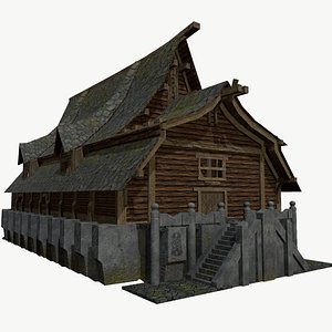 Fantasy Longhouse 3D model