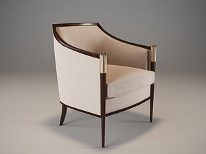 3d model baker deco classic lounge chair
