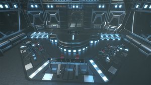 Lowpoly Scifi Control Room