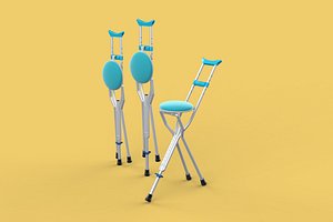 UNDERARM CRUTCHES SHOULDER CRUTCH FOLDING CHAIR SEAT WALKING AID model