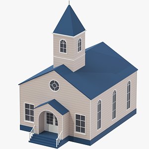 3D Low Poly Cartoon Worship Building