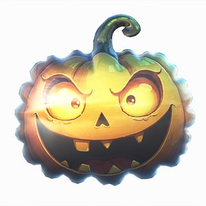 3D model Scary pumpkin foil helium balloon 02