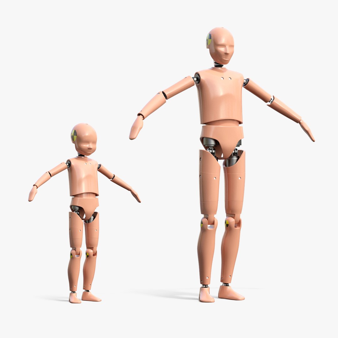 Child Crash Test Rigged Dummies Collection 3D model preview