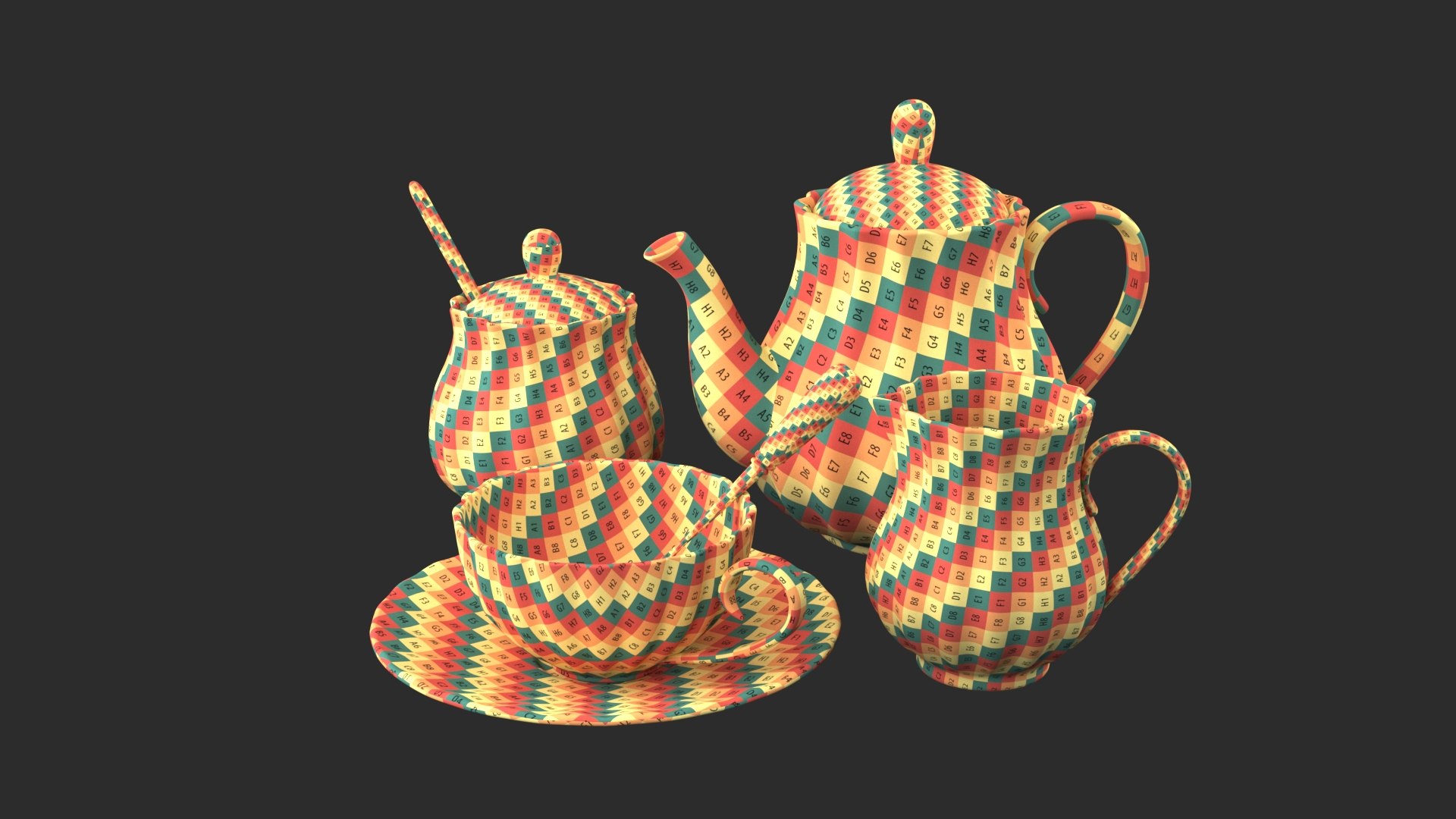 Tea Set Model - TurboSquid 2067975