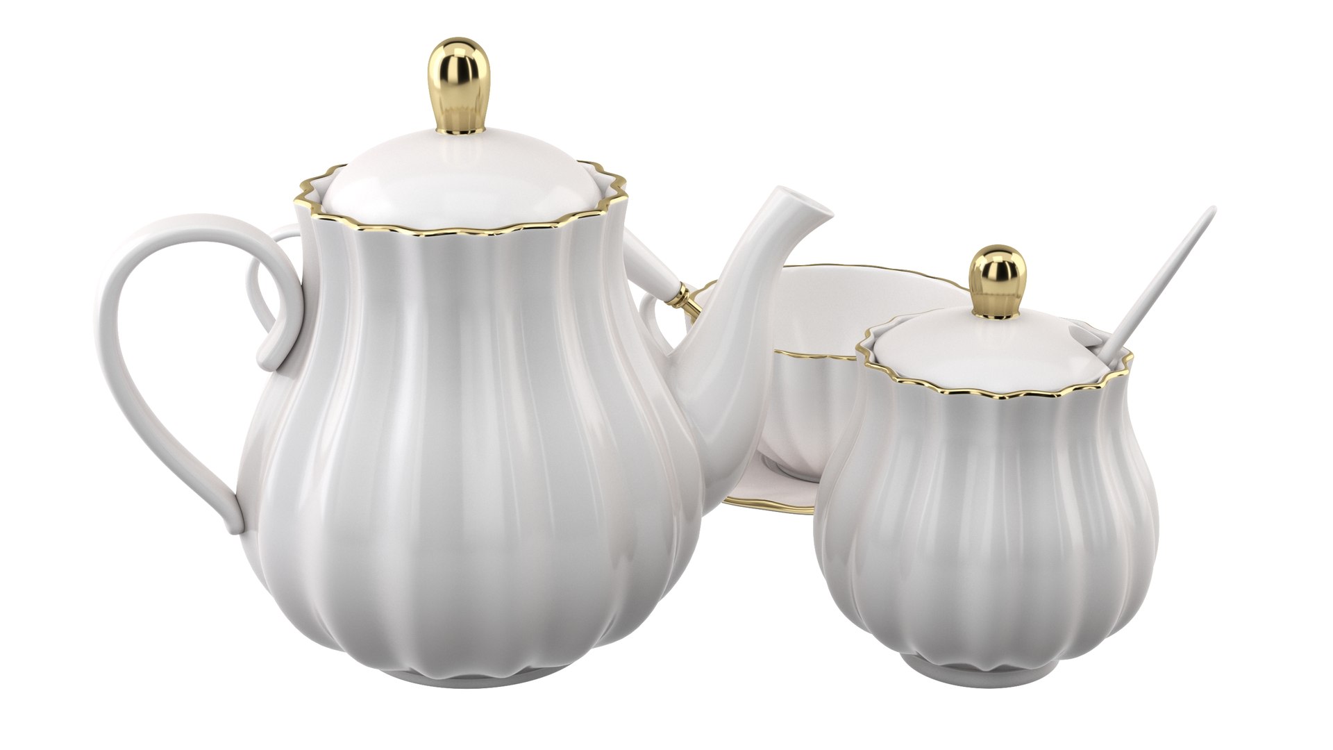 Tea Set Model - TurboSquid 2067975