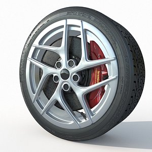 Wheel Rim Tire 01 3D