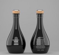 Original bottle of champagne - mockup