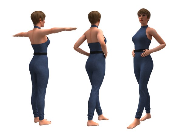 3D realistic female clothing jumpsuit