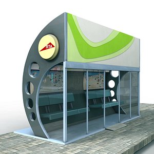 3d fbx bus stop