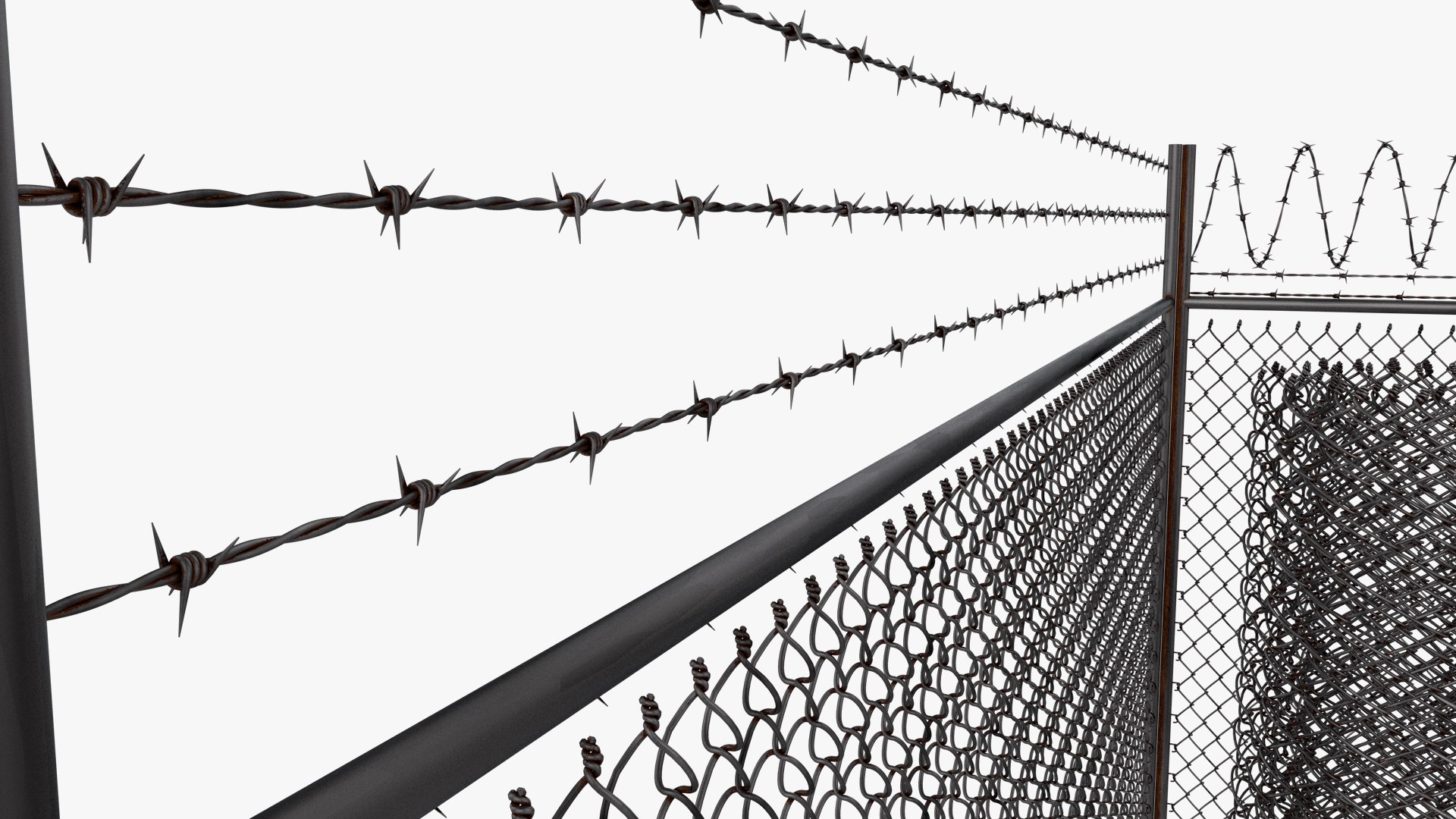 3D Model Barbed Wire Fence TurboSquid 2028787