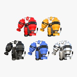 05 Jetpack Low Poly F Collection - SciFi Character Design 3D model