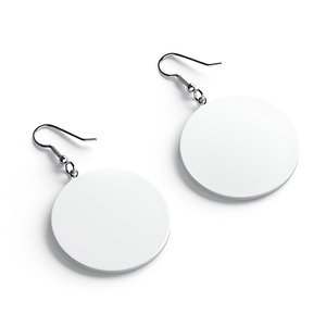 White Round Earring Pair - circle plastic ear jewel