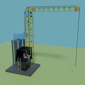 Small overhead construction crane model