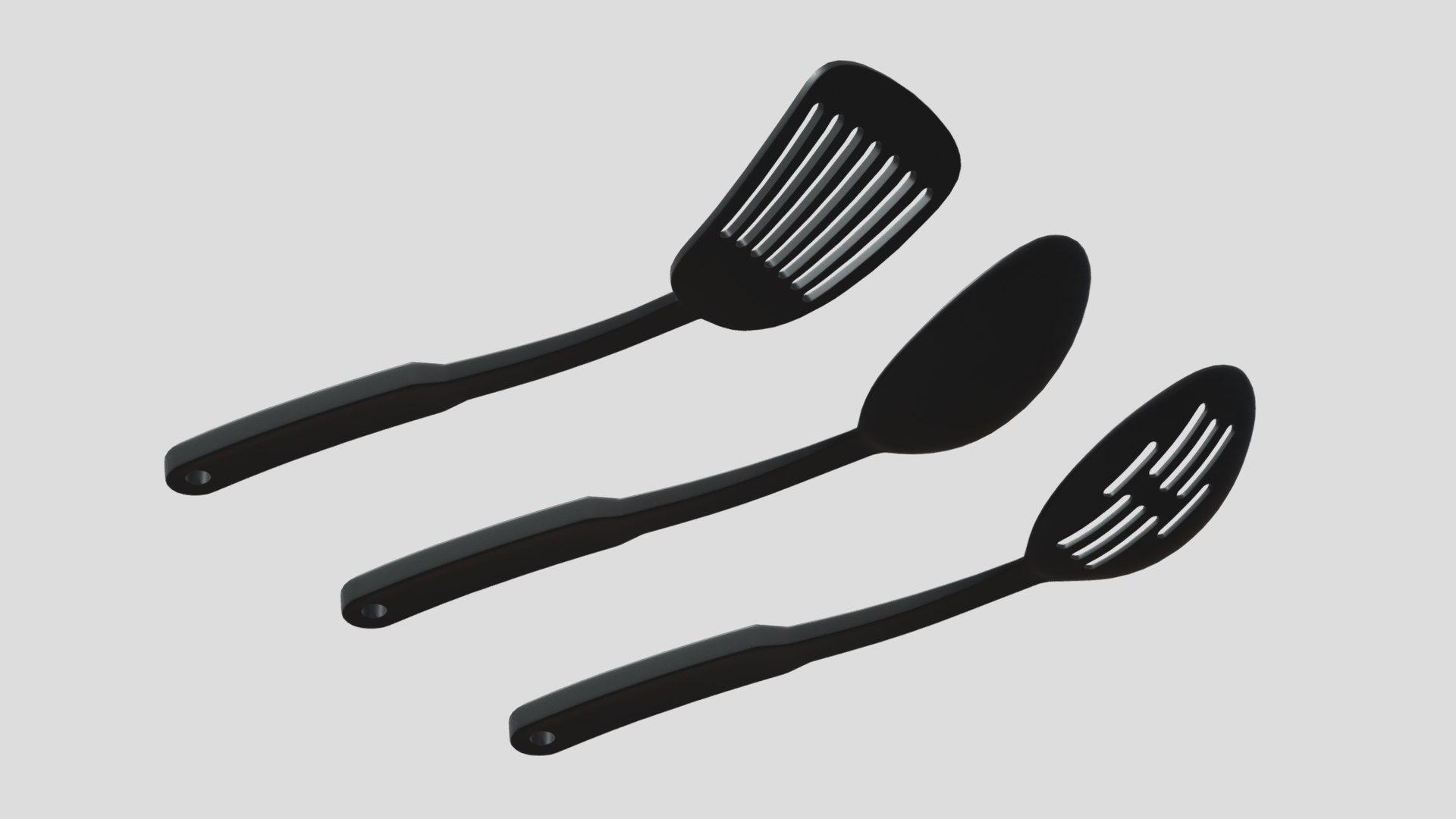 Slotted Spoon And Sotted Spatula Low Poly 3D Model - TurboSquid 2279291