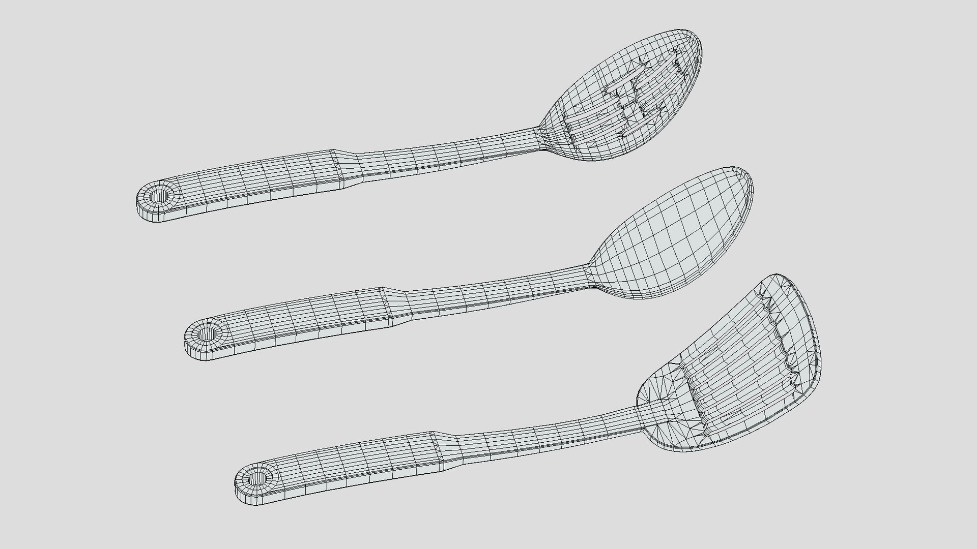 Slotted Spoon And Sotted Spatula Low Poly 3D Model - TurboSquid 2279291