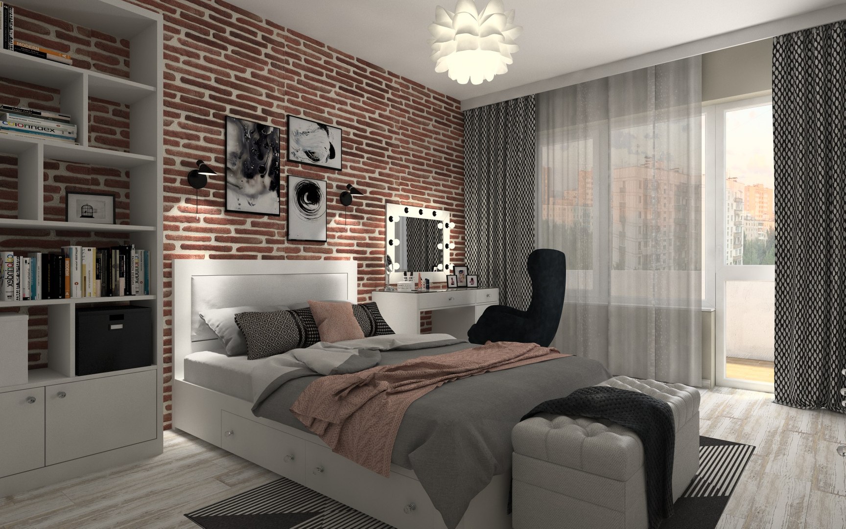 3D Model Modern Teen Bedroom Interior - TurboSquid 1310231