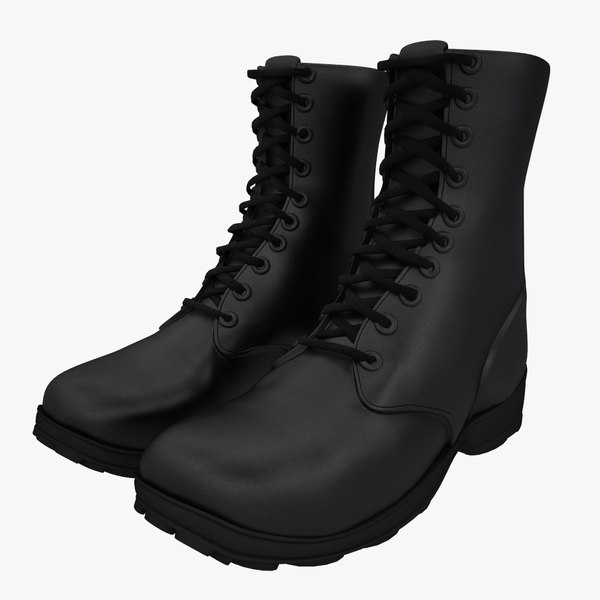 obj military boots 3d model