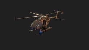 3D military helicopter