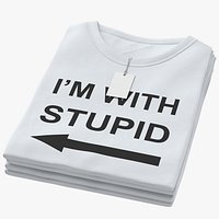 Female Crew Neck Folded Stacked With Tag White Im With Stupid 01