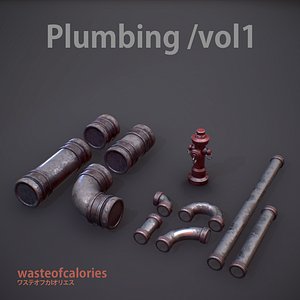 3D Plumbing /vol1 - PBR Game Ready - Atlas texture