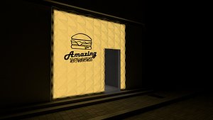 takeaway shop burger 3D model