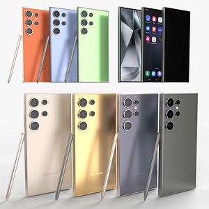 3D Samsung Galaxy s24 ultra all colors 2024