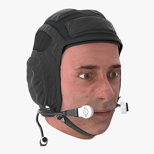 3d pilot head rigged modeled
