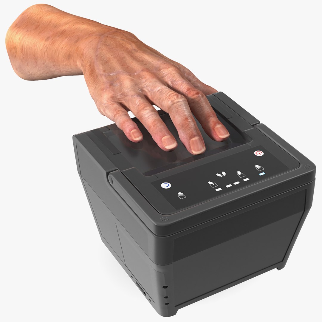 Fingerprints Scanner with Hand Rigged for Cinema 4D 3D model preview