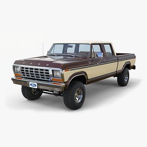 1978年フォードブロンコ（円形および正方形のヘッドライト付き）3D