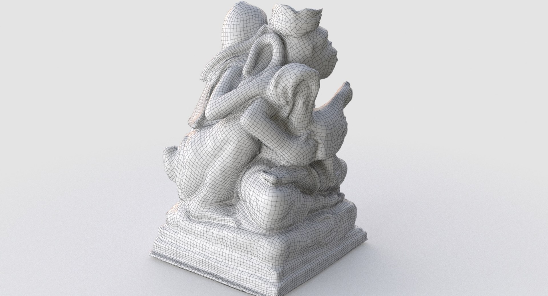 Balinese Monkey Family Statue Model - TurboSquid 1373039