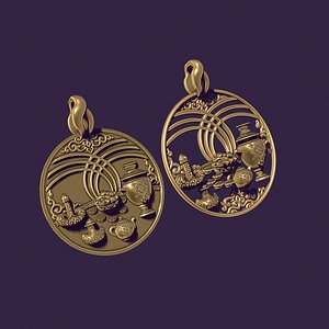 3D Kazakh yurt dastarkhan pendant