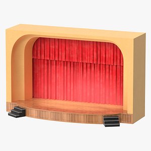 theater stage lit 3D