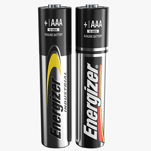 Two Detailed Energizer Batteries 3D model