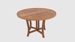 3D model wooden folding table