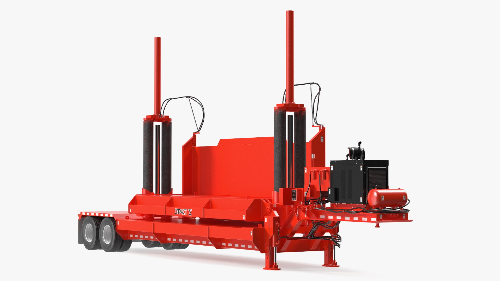 Car Crusher Impact 5 Red Rigged 3D model preview