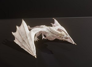 3D Realistic White Wyvern Animated Game-ready Low-poly 3D Model